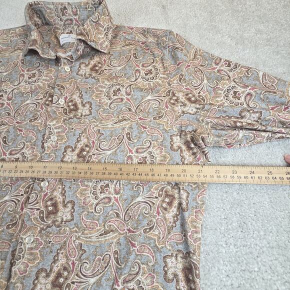 Emanuel Berg Modern Fit Mens Byron Dress Shirt L /XL Paisley Soft Stretch - Picture 7 of 9
